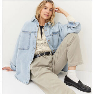Marine Layer Molly Denim Trucker Jacket Relaxed Boyfriend Pockets Casual, S